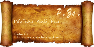 Püski Zsófia névjegykártya